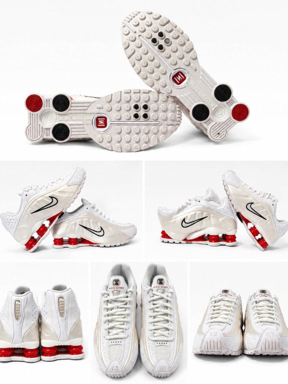 NEW Nike Shox R4 Women's Size 6/Youth 4.5 White Phantom Red Running Shoes N36